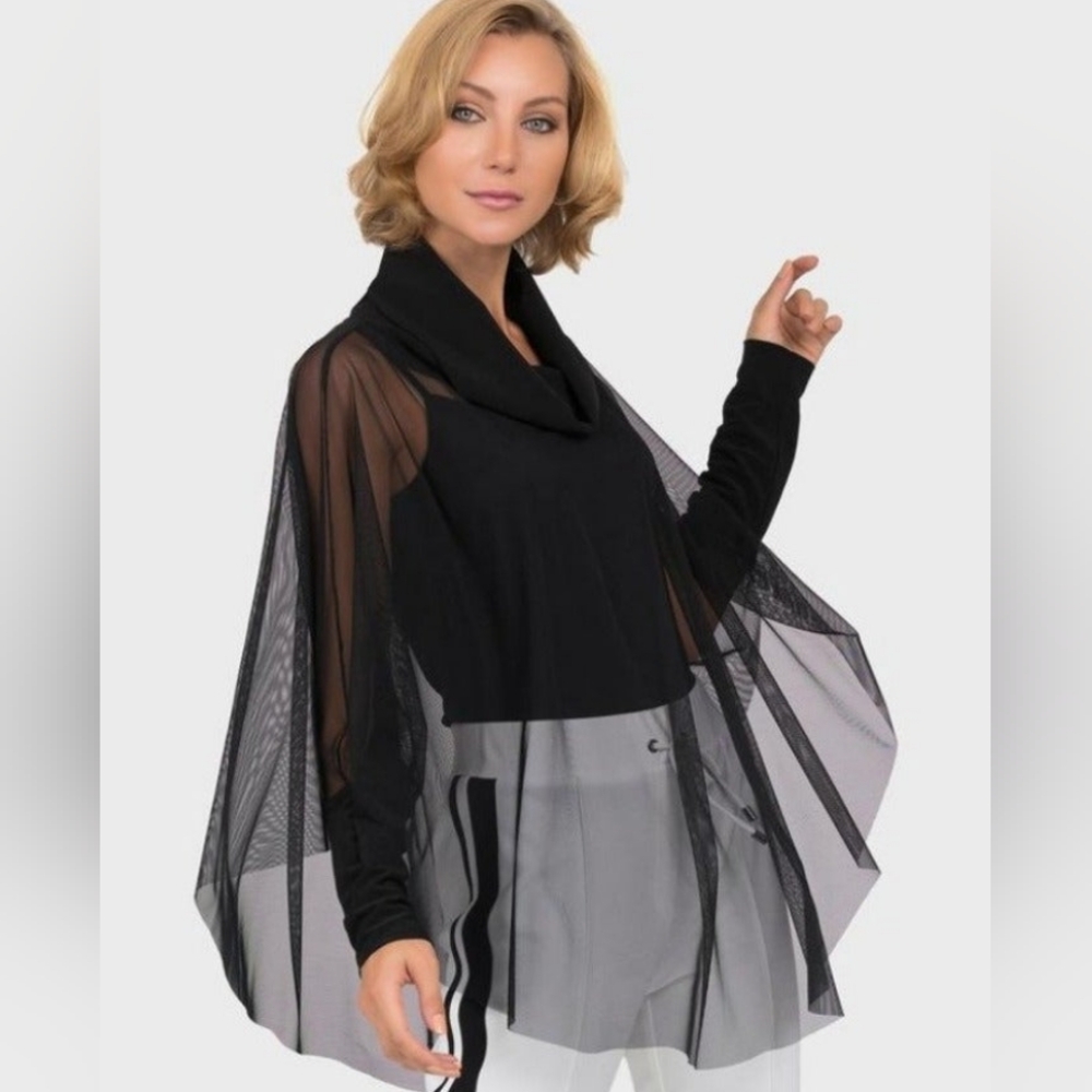 NWOT Sheer Mesh Top‎ with Cowl Neck